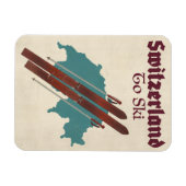 Schweiz zum Skifahren Magnet (Horizontal)