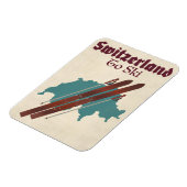 Schweiz zum Skifahren Magnet (Linke Seite)