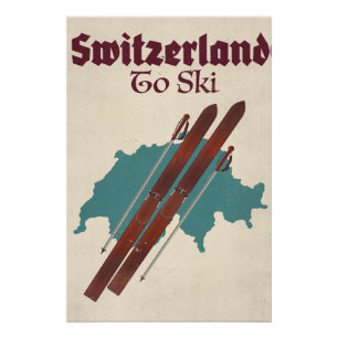 Schweiz zum Skifahren Poster