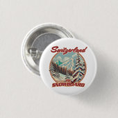 Schweiz zum Snowboardfahren Button (Vorne & Hinten)