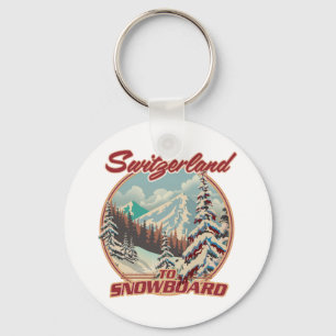 Schweiz zum Snowboardfahren Schlüsselanhänger