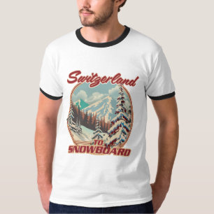 Schweiz zum Snowboardfahren T-Shirt