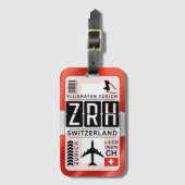 Schweiz Zürich Gepäcktag Gepäckanhänger (Vorderseite Vertikal)