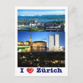 Schweiz - Zürich - I Liebe - Postkarte (Vorderseite)