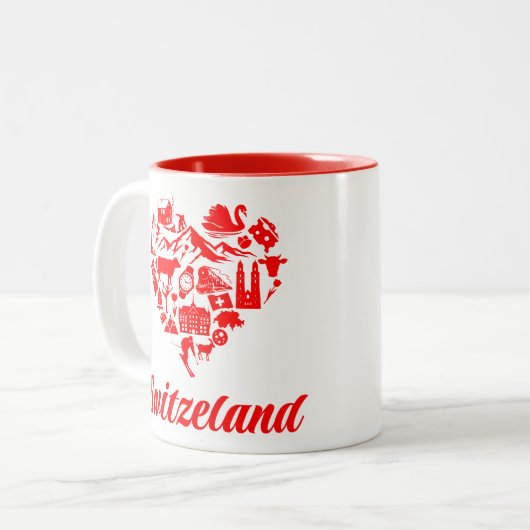 Schweiz Zweifarbige Tasse (Vorderseite Links)