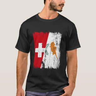 Schweiz Zypern Halbflagge Schweizer Zyprisches Erb T-Shirt