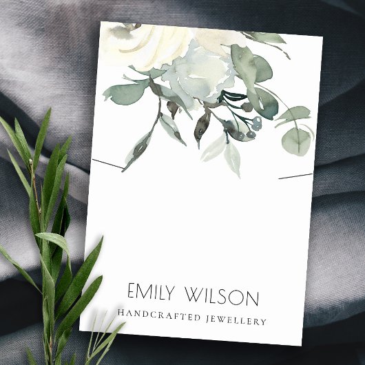 SCHWEIZENDE, WEISSE FLORALBUNCHENANZEIGE VISITENKARTE