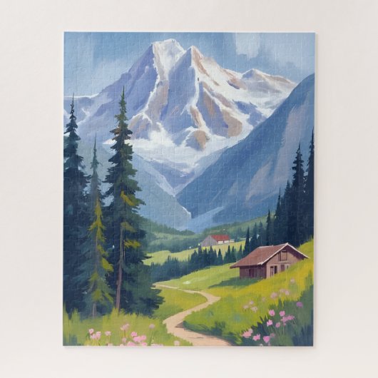 Schweizer Alpen Berghang Schweiz Reise Puzzle (Vertikal)