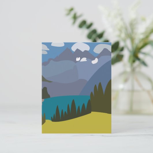 Schweizer Alpen Bergsee Postkarte (Stehend Vorderseite)