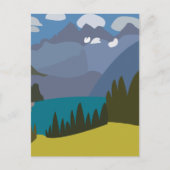 Schweizer Alpen Bergsee Postkarte (Vorderseite)