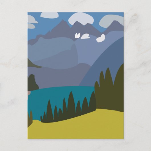 Schweizer Alpen Bergsee Postkarte (Vorderseite)