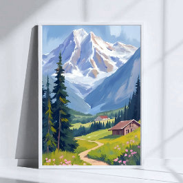 Schweizer Alpen Bergwelt Hillside Schweiz Reise Poster