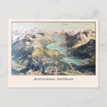 Schweizer Alpen Blick Muottas Muragl Vintage Blank