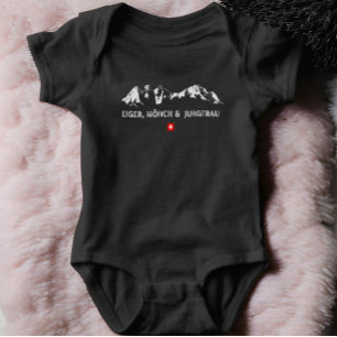 Schweizer Alpen Eiger Mönch & Jungfrau Baby Bo Strampler