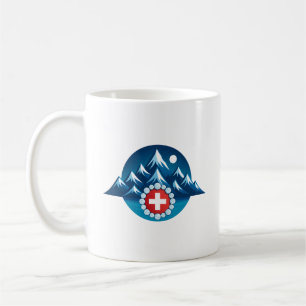 Schweizer Alpen-Illustration Kaffeetasse