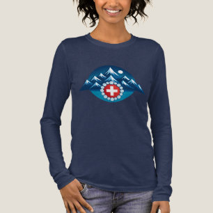 Schweizer Alpen-Illustration Tri-Blend Shirt