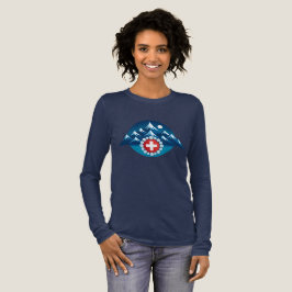 Schweizer Alpen-Illustration Tri-Blend Shirt