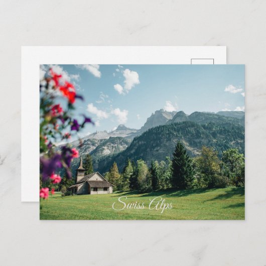 Schweizer Alpen im Frühling Postkarte (Vorne/Hinten)