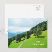 Schweizer Alpen im Sommer Postkarte (Vorne/Hinten)