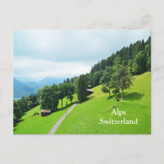 Schweizer Alpen im Sommer Postkarte (Vorderseite)