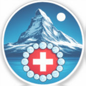 Schweizer Alpen - Matterhorn Aufkleber (Vorderseite)