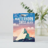 Schweizer Alpen Matterhorn Reiseplakat Postkarte (Stehend Vorderseite)