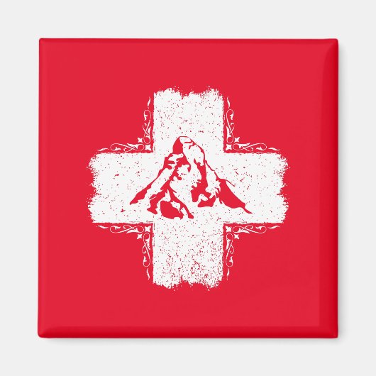 Schweizer Alpen Matterhorn - Schweiz Magnet (Vorne)