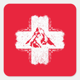Schweizer Alpen Matterhorn - Schweiz  Quadratischer Aufkleber