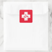 Schweizer Alpen Matterhorn - Schweiz Quadratischer Aufkleber (Tasche)