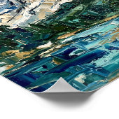 Schweizer Alpen Poster Luxus Abstract Ölmalerei (Ecke)