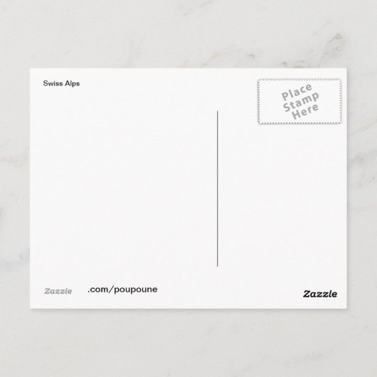 Schweizer Alpen Postkarte (Rückseite)