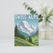 Schweizer Alpen Reise Postkarte (Stehend Vorderseite)