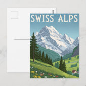 Schweizer Alpen Reise Postkarte (Vorne/Hinten)