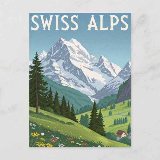 Schweizer Alpen Reise Postkarte (Vorderseite)