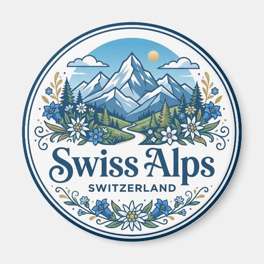 Schweizer Alpen Schweiz Magnet (Vorne)