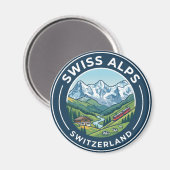 SCHWEIZER ALPEN SCHWEIZ MAGNET (Vorderseite/Rückseite)