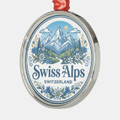 Schweizer Alpen Schweiz Ornament Aus Metall (Links)