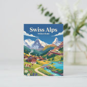 Schweizer Alpen Schweiz Postkarte (Stehend Vorderseite)