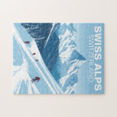 Schweizer Alpen Schweiz Puzzle Vintage Reise (Horizontal)