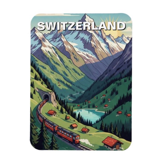 Schweizer Alpen Schweiz Reise Magnet (Vertikal)