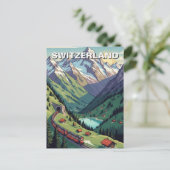 Schweizer Alpen Schweiz Reise Postkarte (Stehend Vorderseite)