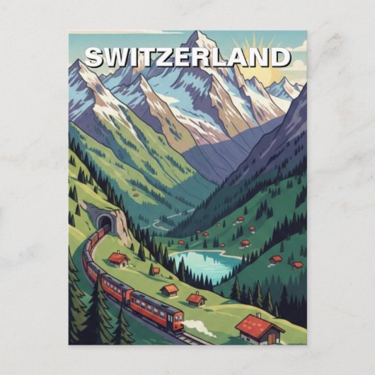 Schweizer Alpen Schweiz Reise Postkarte (Vorderseite)