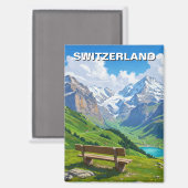 Schweizer Alpen Schweiz Reisen Magnet (Vorderseite/Rückseite)