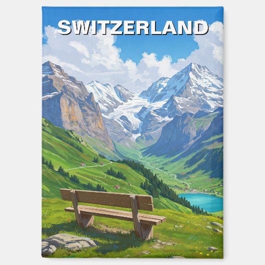 Schweizer Alpen Schweiz Reisen Magnet (Vorderseite)