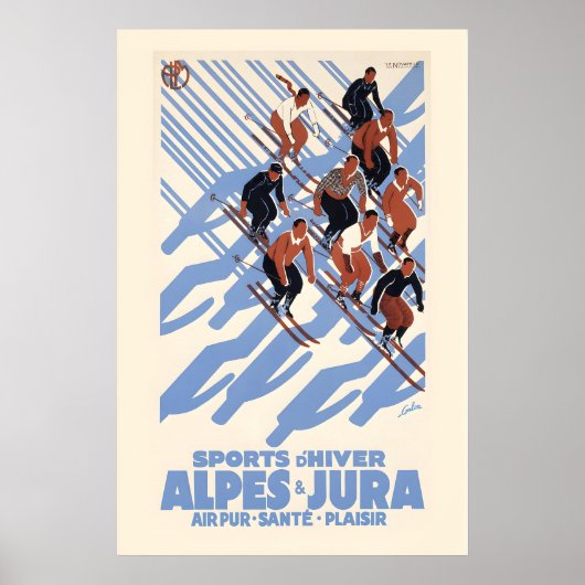 Schweizer Alpen und Jura-Gebirge Winterskisport Poster (Vorne)