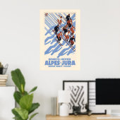 Schweizer Alpen und Jura-Gebirge Winterskisport Poster (Heimbüro)