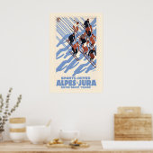 Schweizer Alpen und Jura-Gebirge Winterskisport Poster (Küche)
