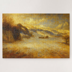 Schweizer Alpen Verschneiter Berg Turner Art Puzzl Puzzle