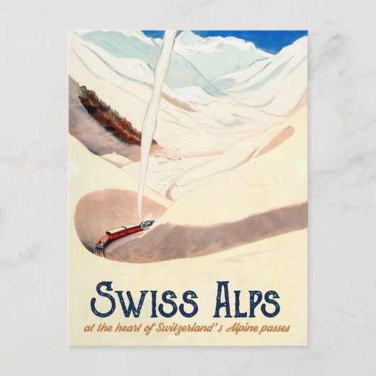 Schweizer Alpen, Vintage Travel Postkarte (Vorderseite)
