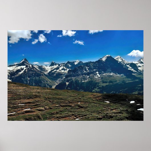 Schweizer Alpen von Grindelwald Poster (Vorne)